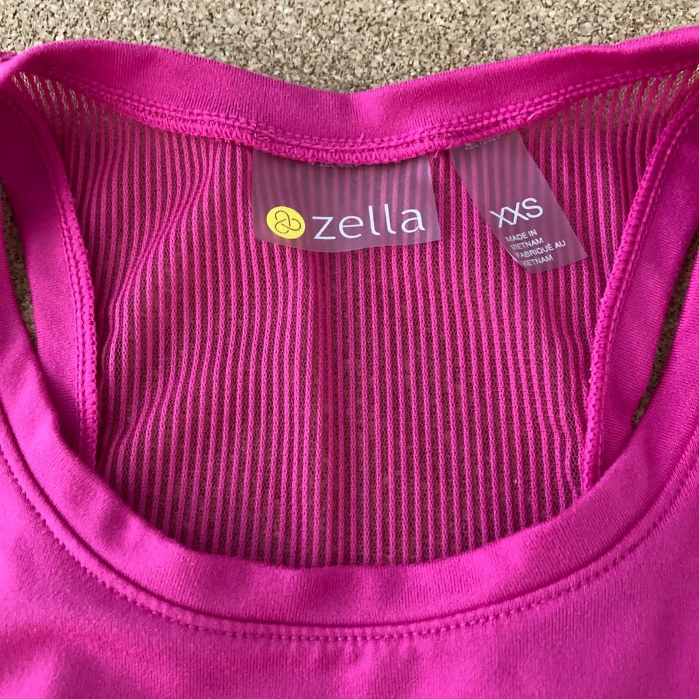 Zella Performance Mesh Panel Tank- Hot Pink, xxs